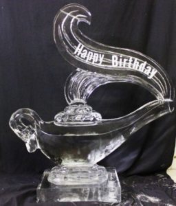 3D Ice Sculpture of the Aladdin Genie Lamp