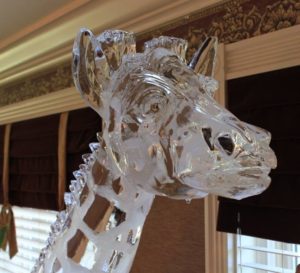 closeup shot of the 3D Sculpture of a Giraffe