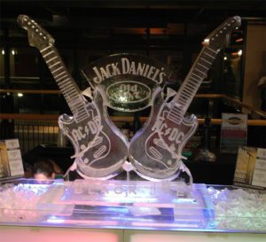 Jack Daniels Ice Sculpture with Twi Guitars