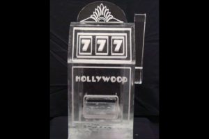 closeup shot of the 777 Hollywood Ice Sculpture