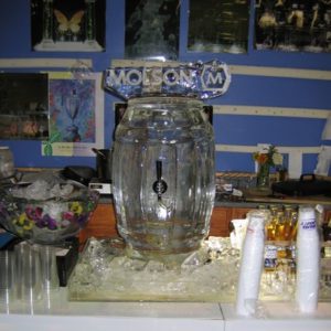 Molson Jar Ice Sculpture and Glasses