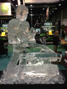 Closeup shot of the 3D Ice Sculpture of a man