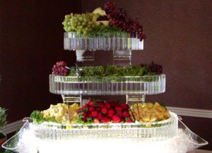 a three tier Ice Sculpture for fruits