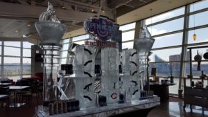 Opening Day Ice Sculpture in a restaurant