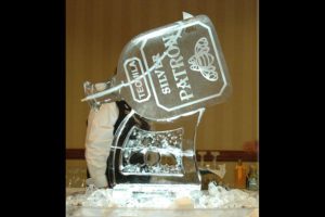 silver Patron bottle ice Sculpture