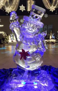 Ice Sculpture of a cute snowman