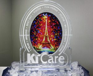 Closeup shot of the Ki Care Award Ice Sculpture