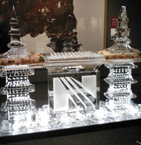 3D Ice Sculpture of a Bar Counter