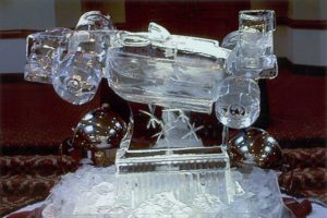 closeup shot of the Ice Sculpture of a car