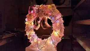 Ice Sculpture decorated with lights