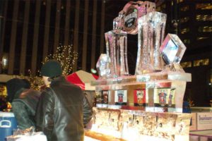 A Huge Ice Sculpture At an event