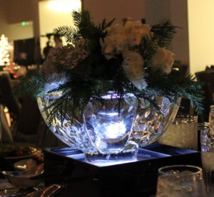 Ice Sculpture of a bowl with flowers