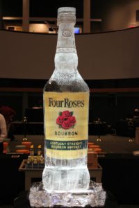 FourRoses Bourbon Bottle Ice Sculpture