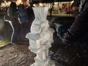 closeup shot of the Ice Sculpture Demonstration