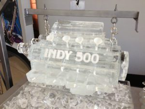 Closeup shot of the Indy 500 Ice Sculpture