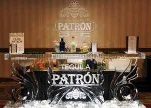 Tequila Patron Ice Sculpture Bar Counter