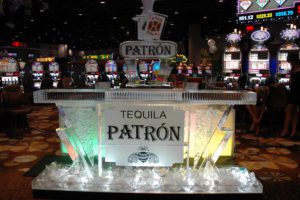 Tequila Patron Ice Sculpture Bar Counter