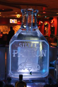 Closeup shot of the Silver Patron Ice Sculpture