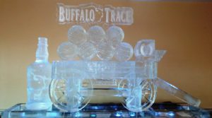 Closeup shot of the Ice Sculpture of a Cart