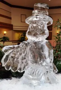 Ice Sculpture of a Cartoon Character