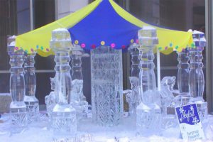 Closeup shot of the Ice Sculpture of a tent