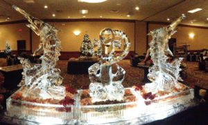 Three Ice Sculptures for Function Display