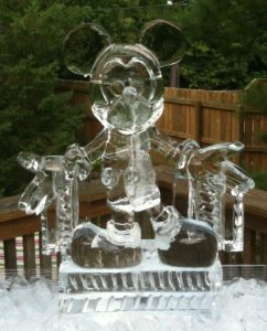 3D Ice Sculpture of a Mickey Mouse