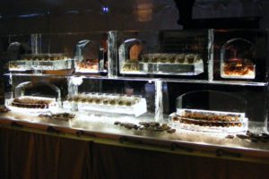 food items placed in the Ice Sculpture