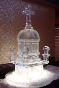 3D Ice Sculpture of a Christian Church