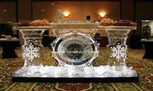 A Holiday Homecoming Bar Counter Ice Sculpture