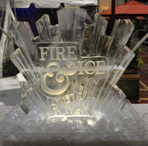 Closeup shot of the Fire and Ice Ice Sculpture