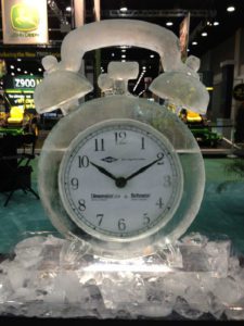 3D Ice Sculpture of an Alarm Clock