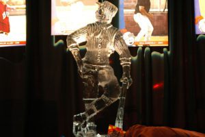 3D Ice Sculpture of a baseball player