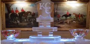 KCC Ice Sculpture and a painting in the background