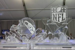 A Huge NFL Ice Sculpture for Special Event