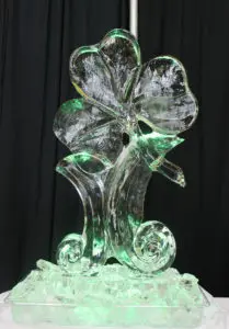 a beautiful Ice Sculpture of a leaf