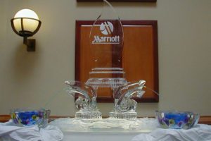 Marriott Ice Sculpture on the table