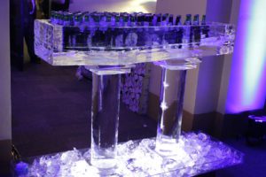 Closeup shot of the Ice Sculpture of a stand