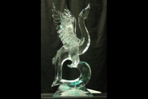 Ice Sculpture of a Sawn and Heart