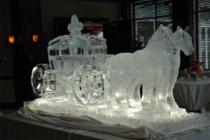 Ice Sculpture for two horses and a cage