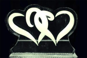 Ice Sculpture for Two Hearts for a wedding