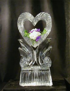 Ice Sculpture of heart for a wedding