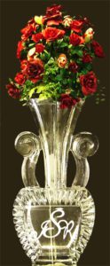 Ice Sculpture of a Flower pot for Wedding