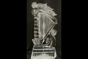 Ice Sculpture of a Crystal Harp